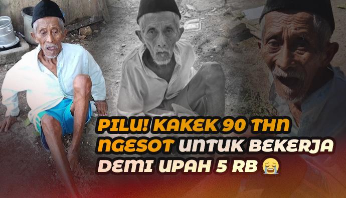 Pilu ! Kakek Pencabut Rumput Bekerja Sambil Mengesot - Donasi Online
